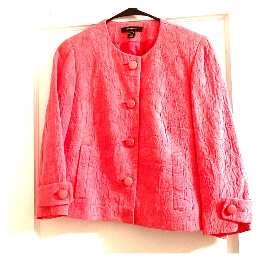 Vintage LOUBEN Nordstrom size 10 chic pink blazer